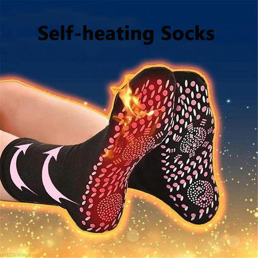 1 Pair of Self-Heating Massage Socks for Neutral Accupoint Comfort and Breathability