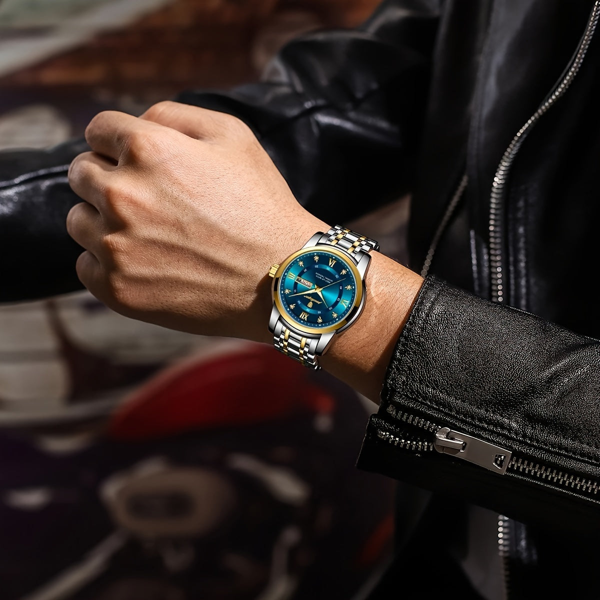 "Poedagar Men's Waterproof Luminous Stainless Steel Watch - Trendy Quartz Wrist Watch for Students"