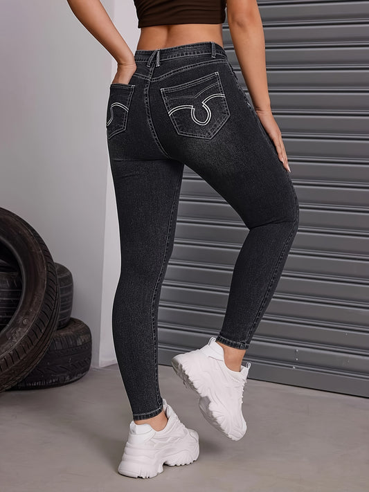 Women's Slim Fit High Stretch Skinny Jeans with Slant Pockets