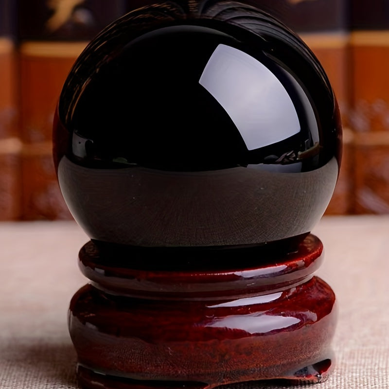 "Black Obsidian Crystal Ball - Healing Stone Handheld Massage Ball - Home Decor Desktop Ornaments - 6cm-6.5cm/2.4in-2.56in - Perfect Gift for Parents - 1pc"