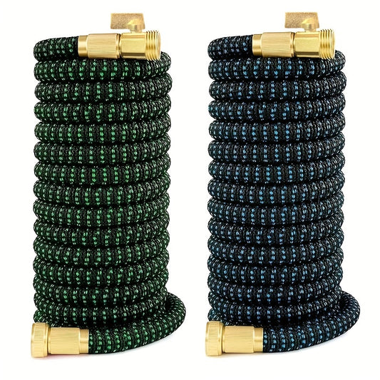 100FT Retractable Hose with Solid Brass Fittings, Lightweight and Kink-Free for Yard Watering and Washing