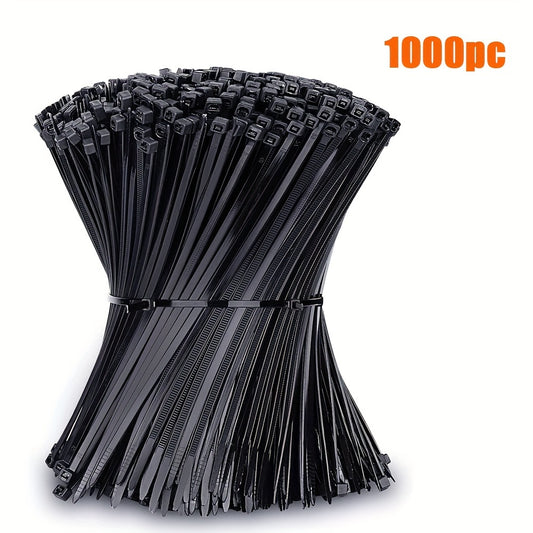 1000pcs Self-Locking Cable Ties - Pack of 20cm/8in Nylon Sealing Strips for Multi-Purpose Use"