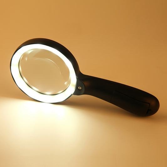 "10X Hand Held Lighted Magnifying Glass with 12 LED Illuminated Light - Ideal for Seniors, Repair, Coins, and Reading Magnification for the Elderly"