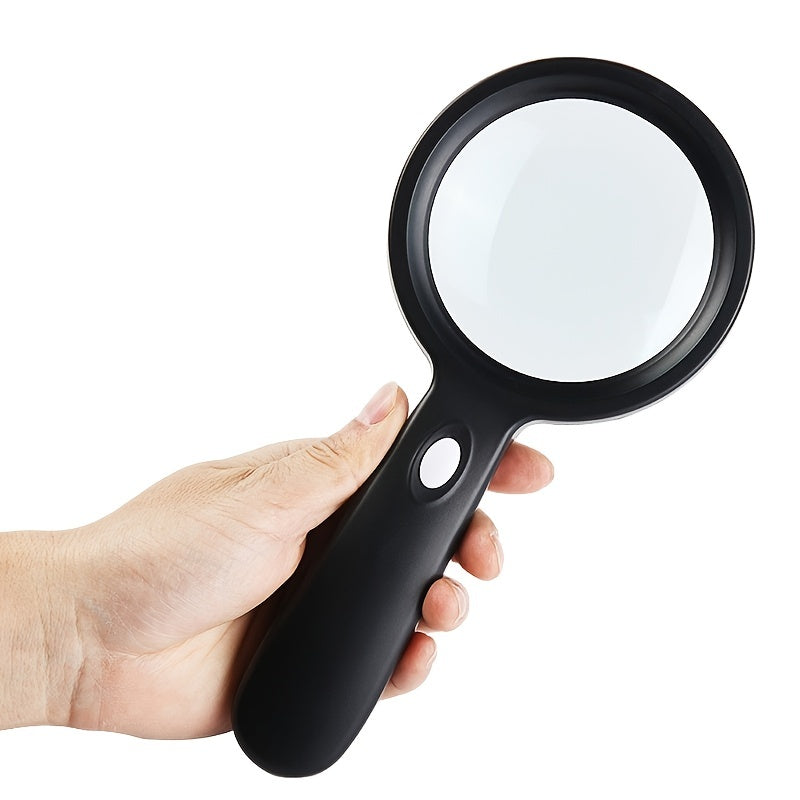 "10X Hand Held Lighted Magnifying Glass with 12 LED Illuminated Light - Ideal for Seniors, Repair, Coins, and Reading Magnification for the Elderly"