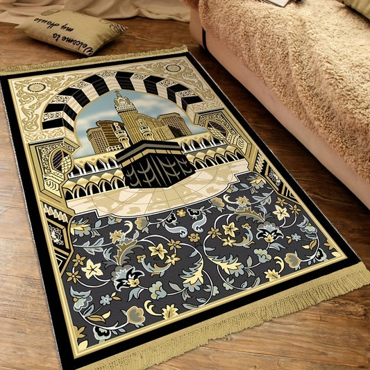 "Luxury Soft Muslim Prayer Mat - Non-Slip, Washable & Non-Shedding - Perfect for Home and Room Decor"