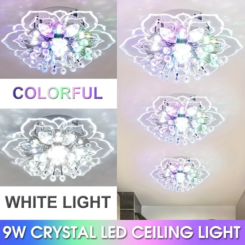 1pc Modern Crystal Ceiling Lights For Aisle Lights, Porch Lights, Bedroom Lamp Lighting Ceiling Lamp
