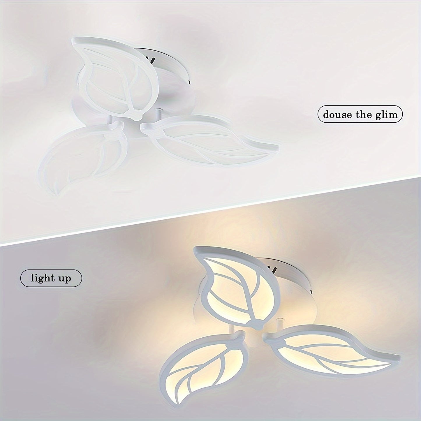 1pc Modern LED Chandelier, LED Ceiling Lights White Acrylic Sheets For Bedroom Dining Room Warm White Light 3500K
