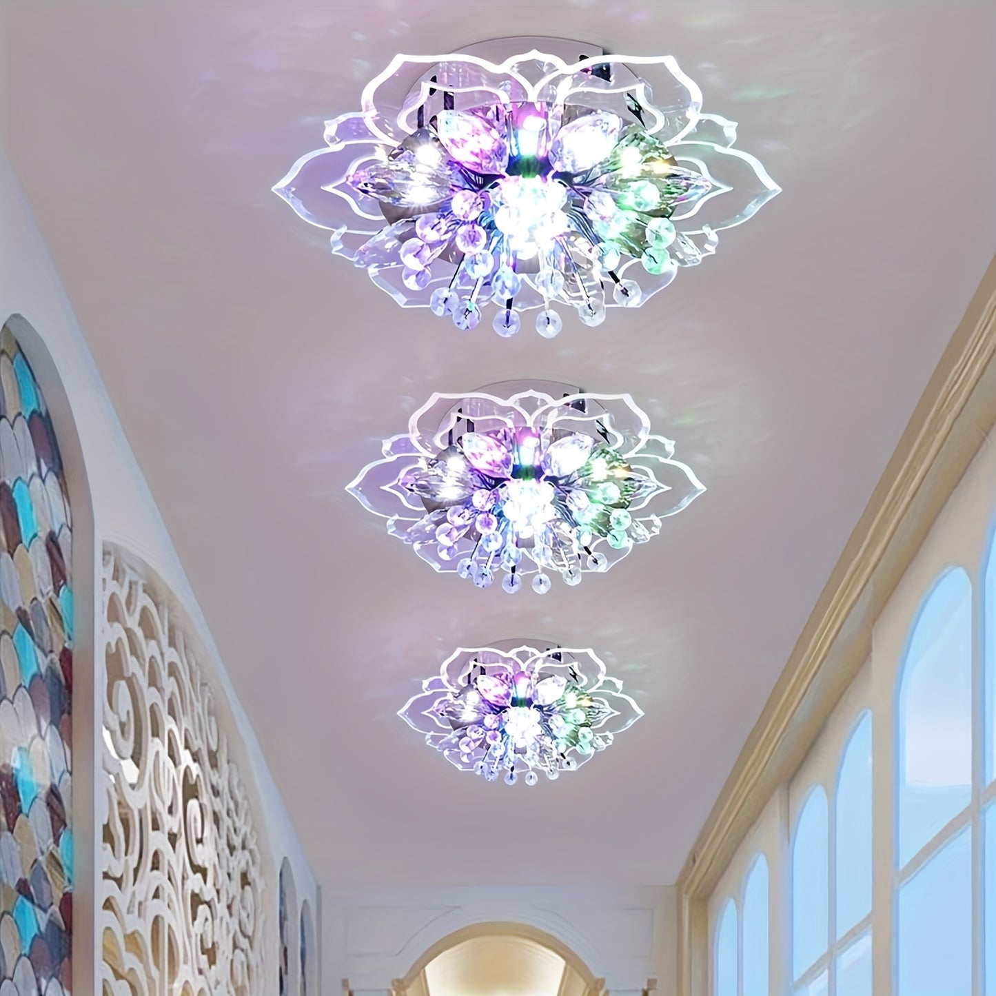 1pc Modern Crystal Ceiling Lights For Aisle Lights, Porch Lights, Bedroom Lamp Lighting Ceiling Lamp